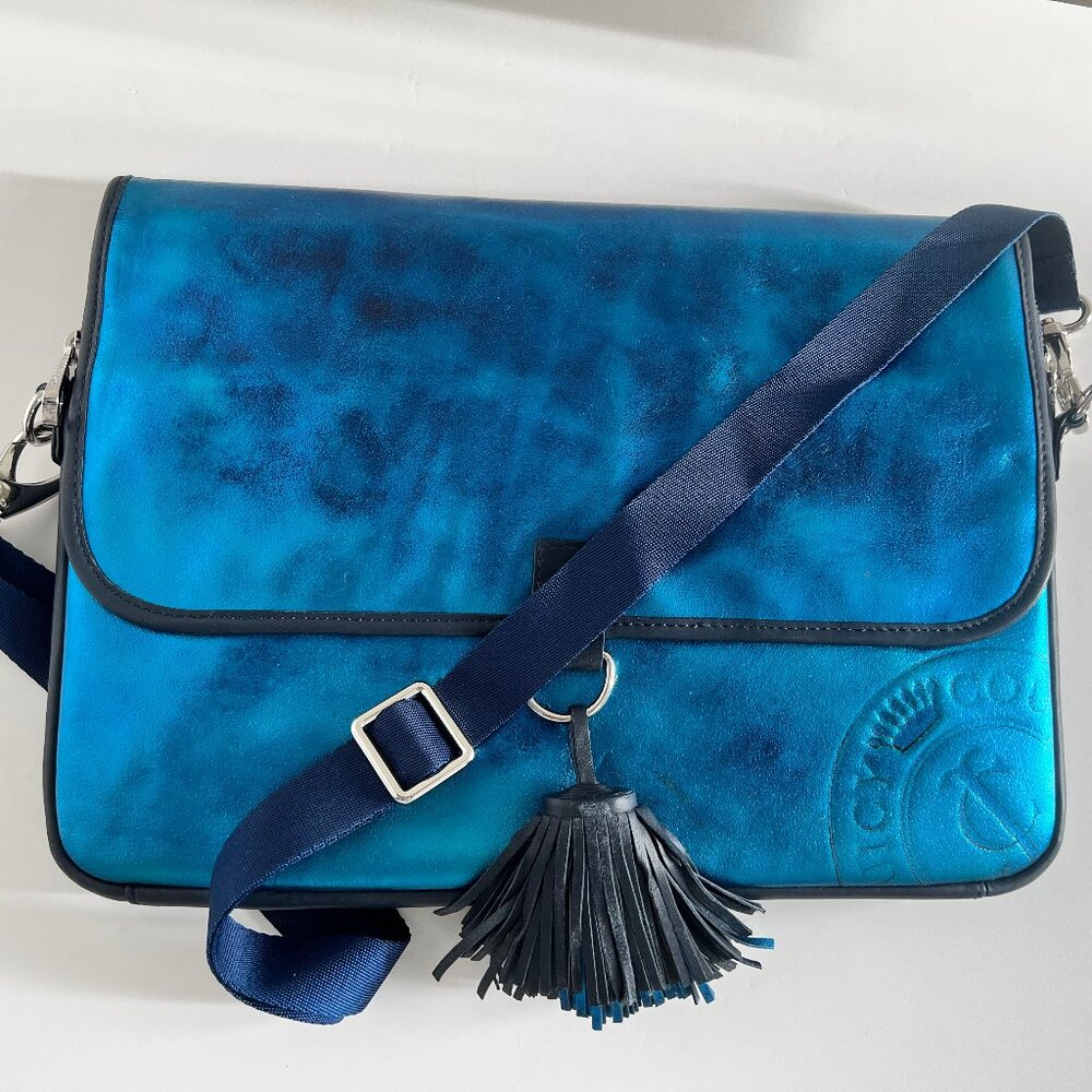 Juicy Couture metallic leather laptop/IPad bag-PRE-OWNED